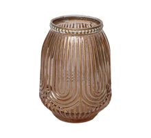 Tealight Holder Loag D9 H12cm Pink/Gold