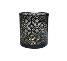 Tealight Holder Diamond D7 H8cm Black/Gold