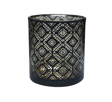 Tealight Holder Diamond D9 H10cm Black/Gold