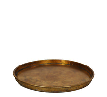 Tray metal Ø57x4.2cm Gold white-washed