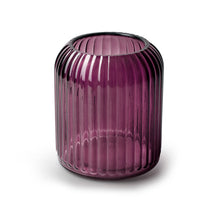 Vaas 'striped' paars h13 d10,5 cm