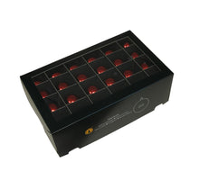 w/b. 48 glassballs/cap red shiny 40 mm