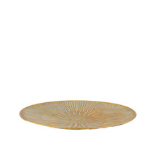 Tray metal Ø38x4cm Gold white-washed