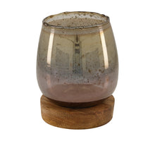 Tealight holder glass 10x12x15cm Grey/Brown