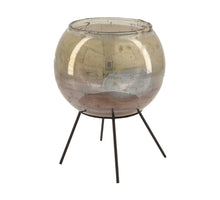 Tealight holder glass 12x12x17cm Grey