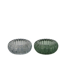 Tealight holder glass Ø8.3x3.5cm Green mix