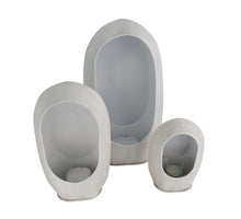 Candle holder metal 28x16.5x50cm S/3 White/Grey-wash