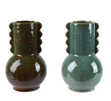 Porcelain vase 2 assorted D9.5 H15cm turquoise/green