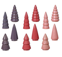 Tree porcelain 12 assorted pink/red/purple D5 H10cm