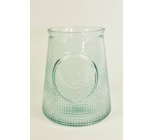 Mandala Vase, clear recycled glass, D18.5 H16cm