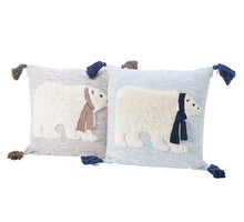 Katoen kussen ijsbeer 2cls assorted 45x45cm