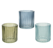 Tea light holder glass opalescent lacquer 3 ass. D7.3 H8cm