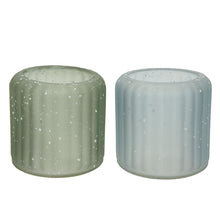 Opaque glass tea light holder, 2 assorted D8 H7.5cm