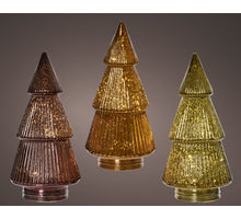 Tree glass LED inside 3 assorted D11 H23cm Autumn