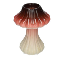 Theelicht Paddenstoel Toadstool met lijnen Rood D14 H19.5 cm Keramiek