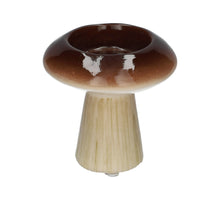 Theelicht Paddenstoel Russle Bruin D9 H9.5 cm Keramiek