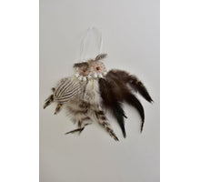 Swingtag a 1 feather dreamcatcher owl 14x28cm