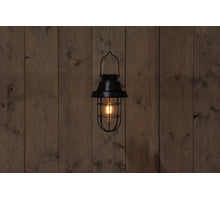 SOLAR RETRO STORMLAMP ZWART-GOUD 16,5X24,5CM