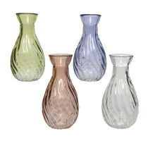 Vaas glas 4 kleuren assortie H10 D5,5cm