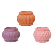 Tea light holder glass 3 colors assorted matte H.5cm D.7cm