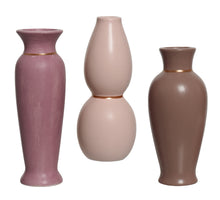 Porcelain vase 3 assorted multi H18.5 D7.5cm