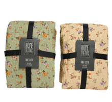 Throw polyester cotton oblong flower print 2col ass 130x170cm