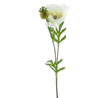 Poppy spray new wave white 82cm