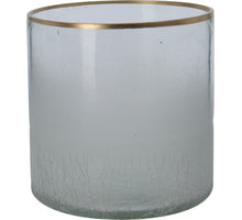 THEELICHTHOUDER ''FROST'' 10CM MET GOUDEN RAND