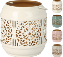 Tealight holder with handle D8.5 H7.5cm 4 assorted