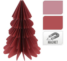 KERSTBOOM PAPIER 23CM ROOD/ROZE ASSORTIE