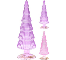 GLASS TREE D10 H35CM FUCHSIA PURPLE 2 ASSORTED