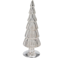 GLASS TREE D9 H25CM SILVER MERCURY 2 ASSORTED