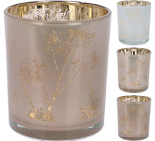 Tealight holder D9 H10cm Dandelion 3 assorted