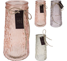 VAAS GLAS ''THE SIMPLE LIFE'' D10 H22 CM 3 ASSORTIE KLEUR