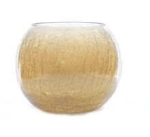 Tealight glass Ø22x17 Crackle Gold
