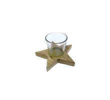 Tealight Star Mangowood H7,5cm