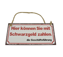 Wall Hanger Metal Schwarzgeld 30x15cm