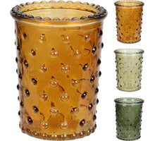 TEA LIGHT HOLDER GLASS WOODLAND D6 H8CM 3 ASSOCIATION COLORS