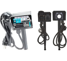 Tuinprikker met dubbel stopcontact en tijdschakelaar