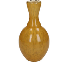 Vase Glass Ochre 12x12x23cm