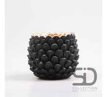 BLOEMPOT DENNENAPPEL CEMENT 16X16X14 CM  ZWART