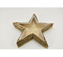 Houten tray ster ''schors'' D41 H7cm naturel