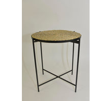 Tafel zwart metaal met zeegrasmat D38 H45CM