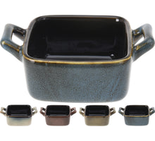 SCHAAL MET HANDVATTEN 10x7,2x4CM KERAMIEK 4 ASSORTIE