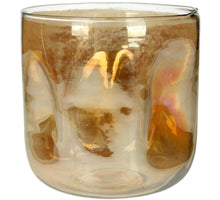 Candle Holder Glass Gold 17x17x17cm
