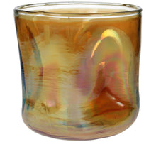 Candle Holder Glass Orange 14x14x14cm