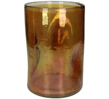 Candle Holder Glass Orange 18x18x26cm