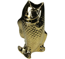 Vase Fish Ceramic Gold 28x11x16cm