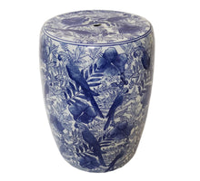 Stool Parrot Porcelain Blue 23x23x40cm