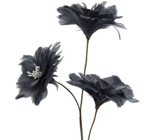 Spray Flowers Feather Grey 75cm